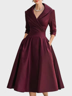 Tereza | Elegantní midi šaty s dlouhým rukávem