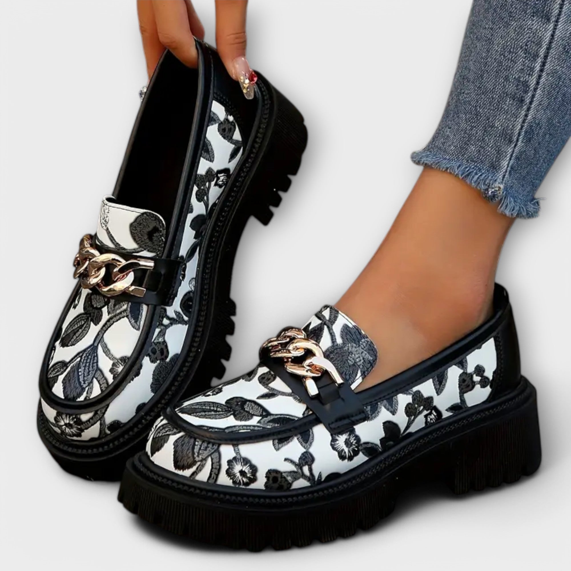 Anna Elegant Mocasíny Retro KovovouSponou LetníLehké
