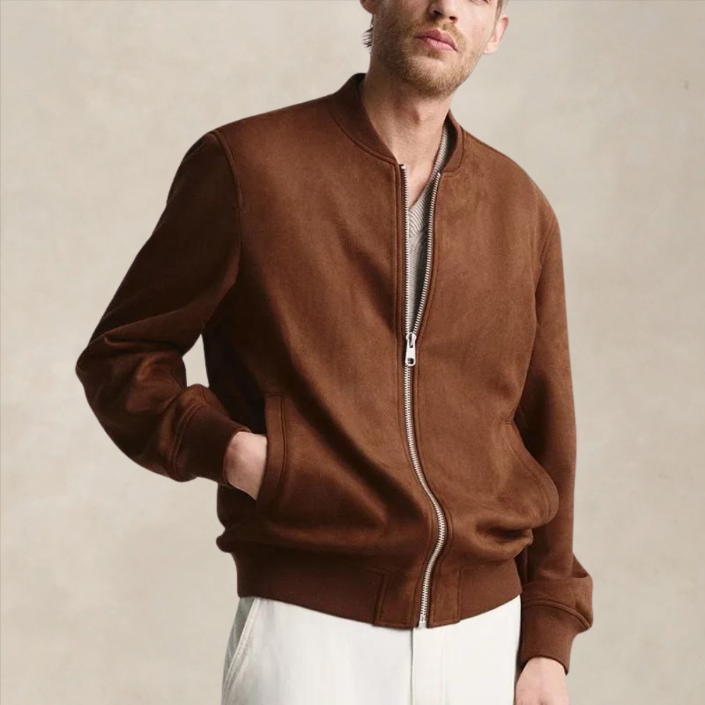 Světlá Suede Bunda