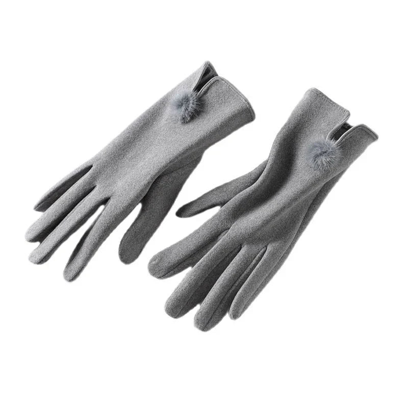 Rukavice Luxe Touch s pom-pomy
