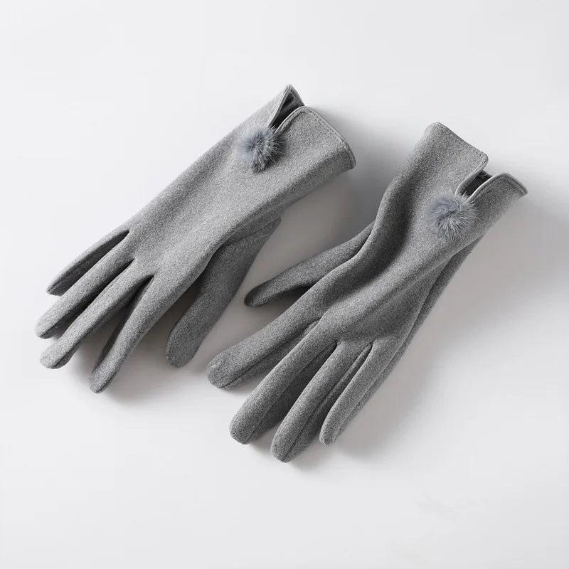 Rukavice Luxe Touch s pom-pomy