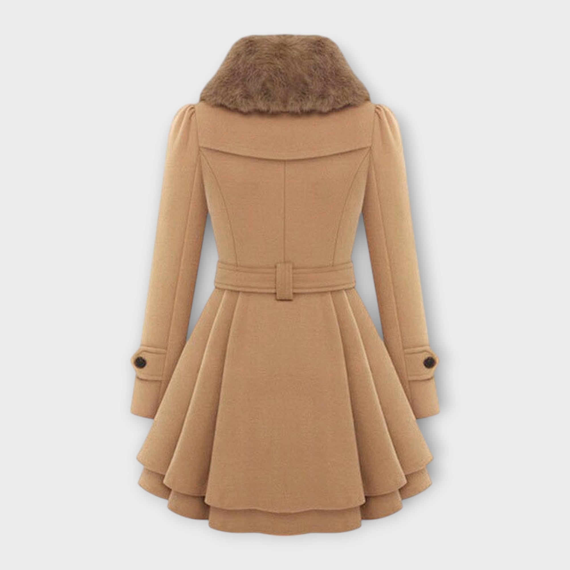 Emma - Elegantní kabát s umělým kožešinovým límcem