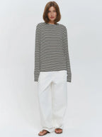 Linden Stripe Top s dlouhým rukávem