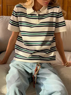 Noelle Stripe Polo Tričko
