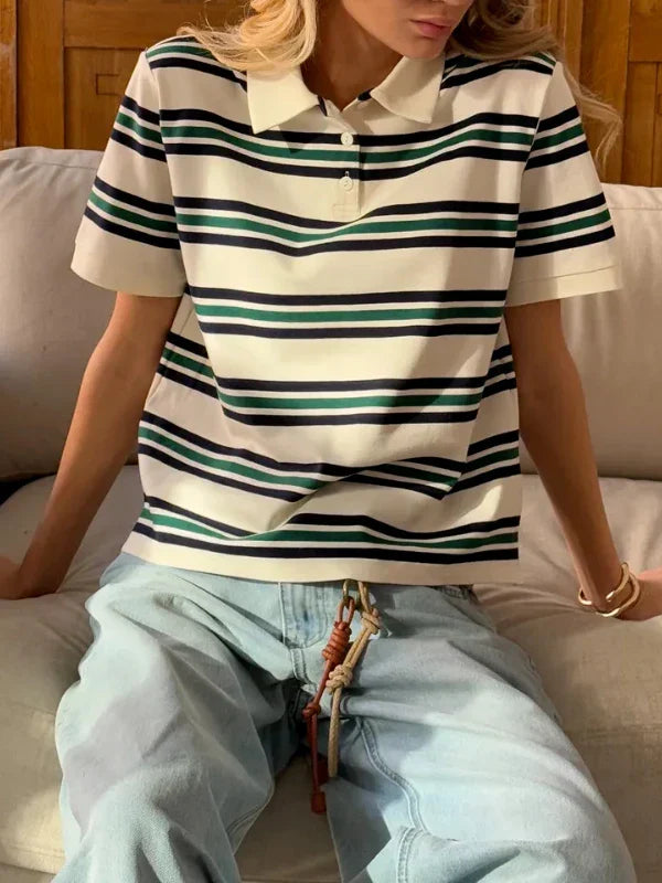 Noelle Stripe Polo Tričko