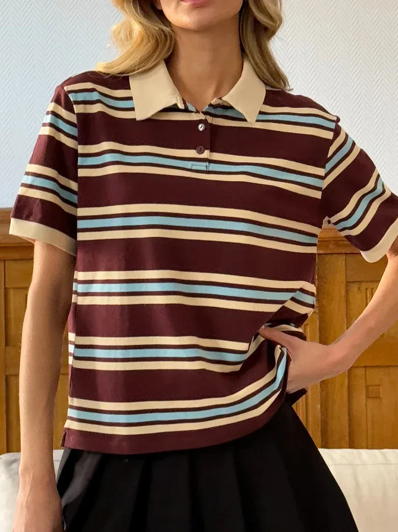 Noelle Stripe Polo Tričko