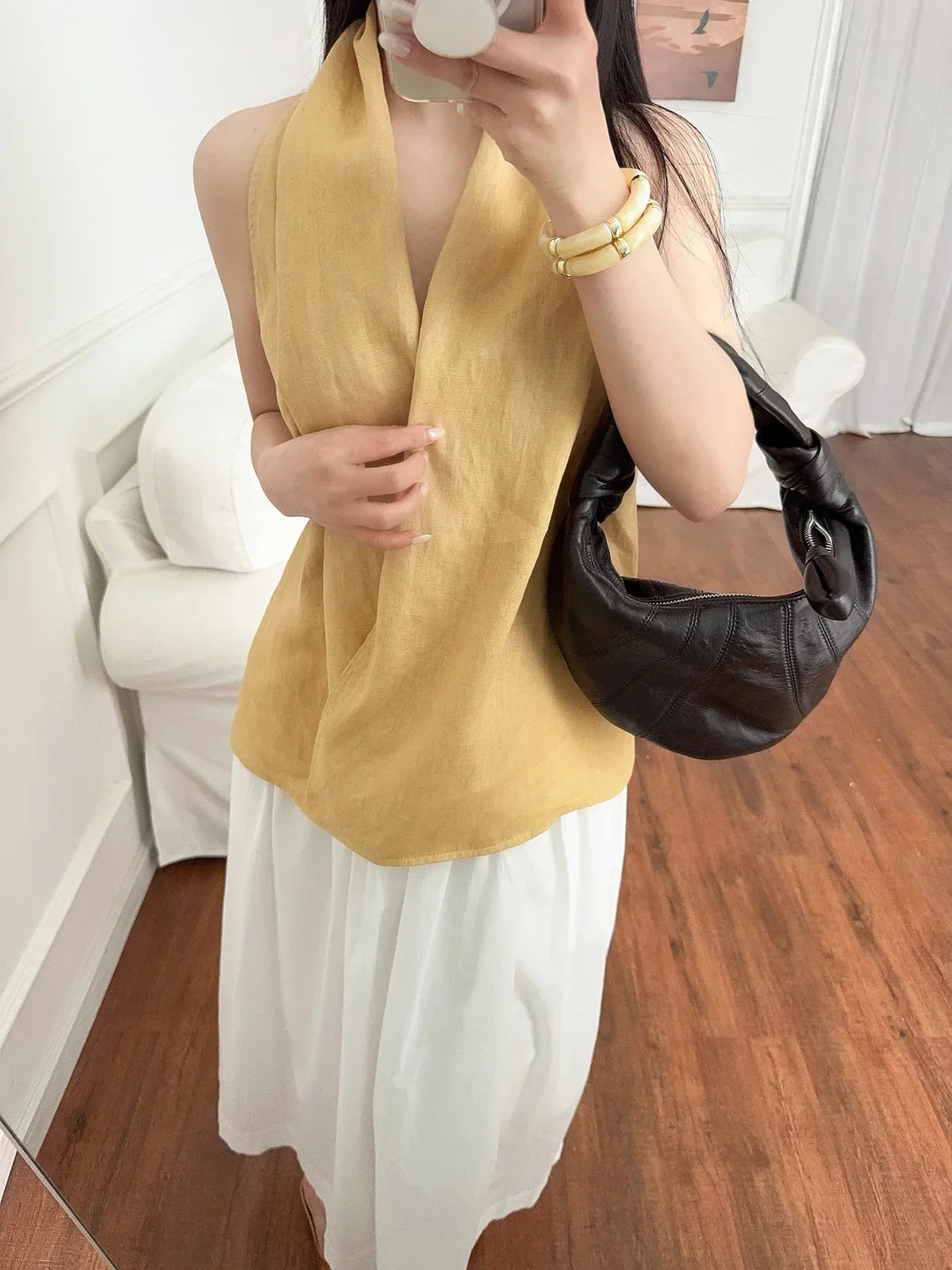 Vesta z lnu Valienne Drape