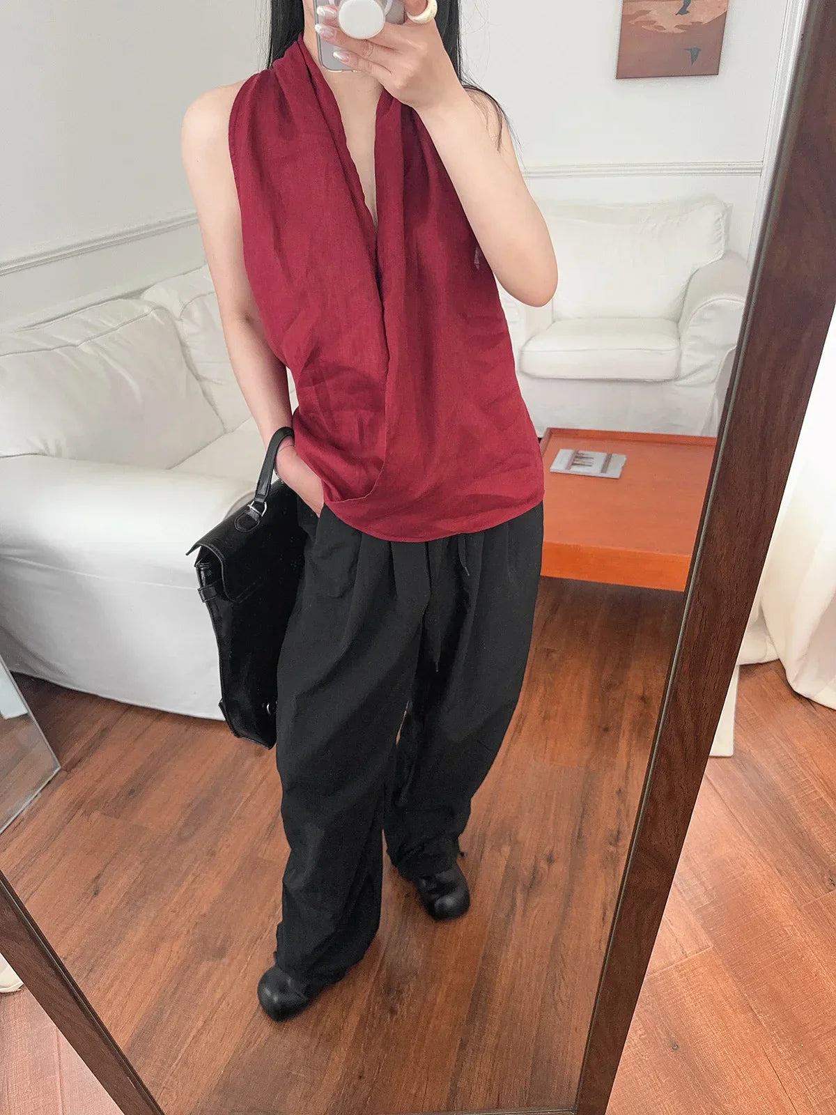 Vesta z lnu Valienne Drape