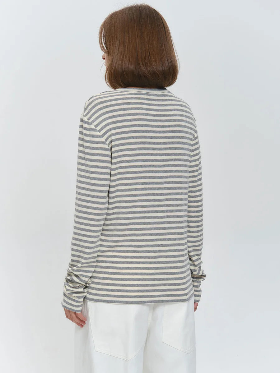Linden Stripe Top s dlouhým rukávem