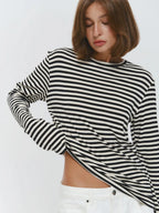 Linden Stripe Top s dlouhým rukávem