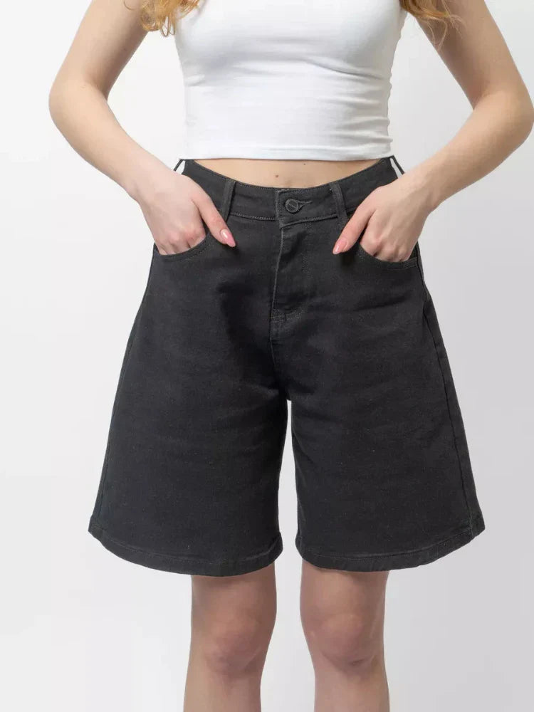 Džínové kraťasy z bavlny v retro stylu