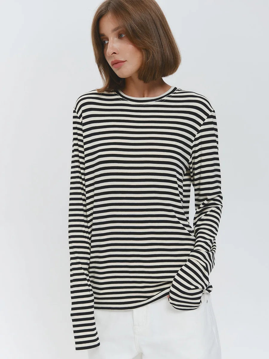 Linden Stripe Top s dlouhým rukávem