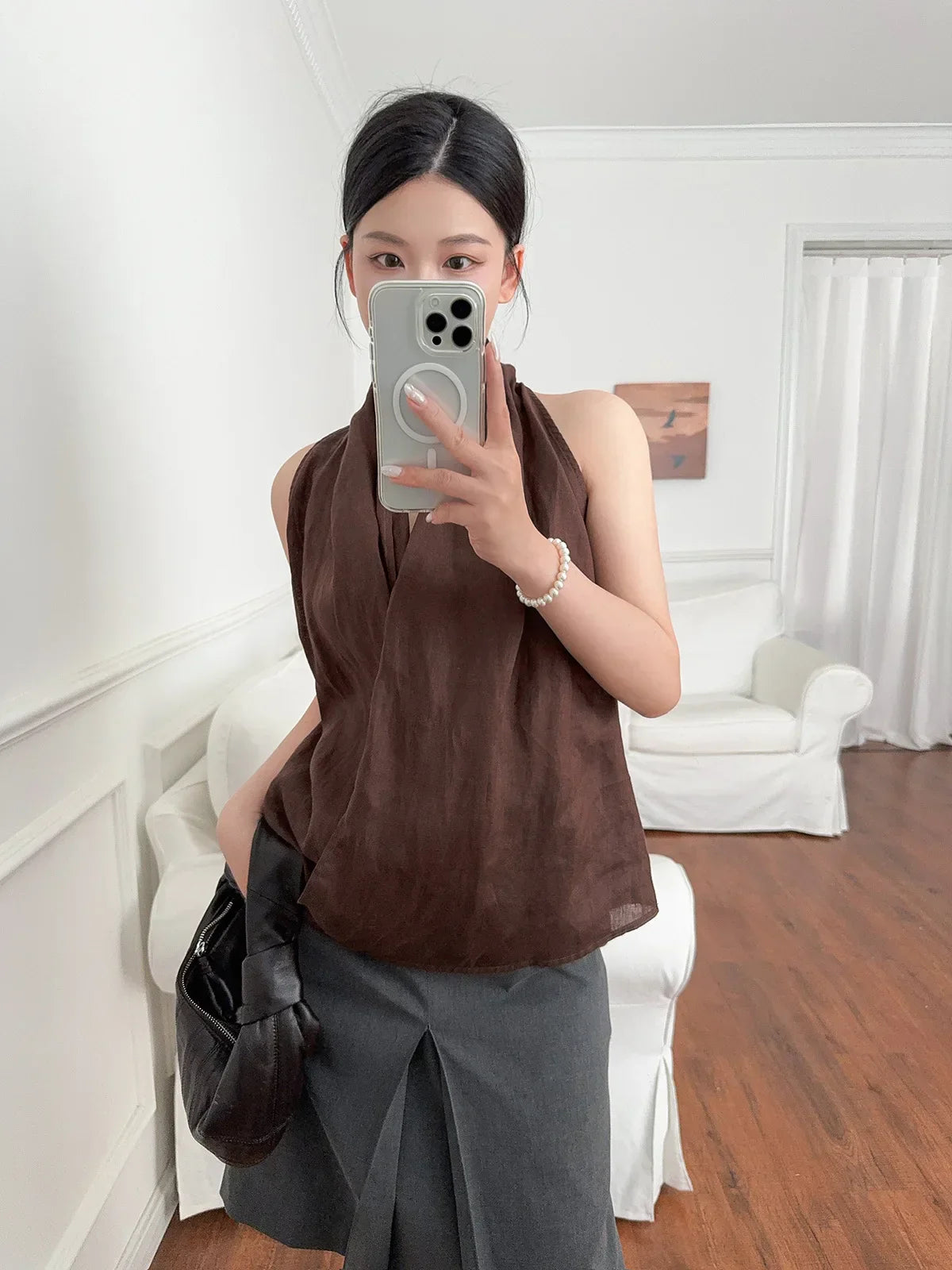 Vesta z lnu Valienne Drape
