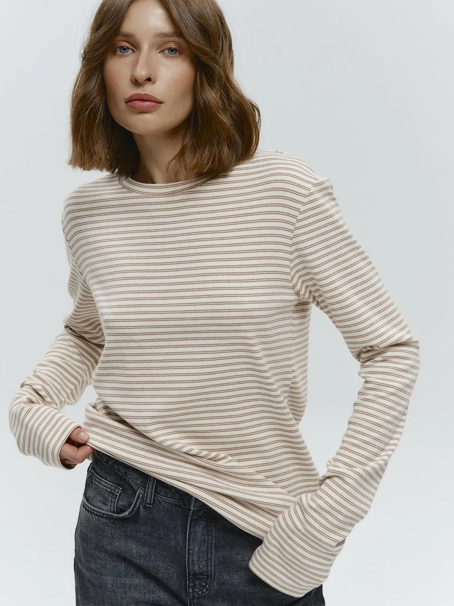 Linden Stripe Top s dlouhým rukávem