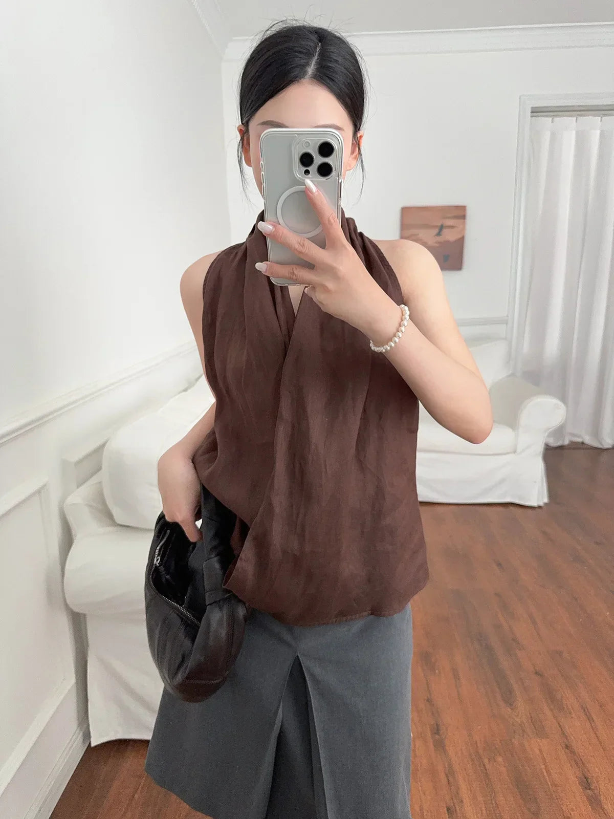 Vesta z lnu Valienne Drape