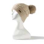 Čepice Elle Cable Cashmere s pomponem
