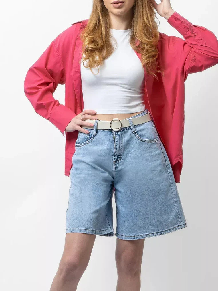 Džínové kraťasy z bavlny v retro stylu