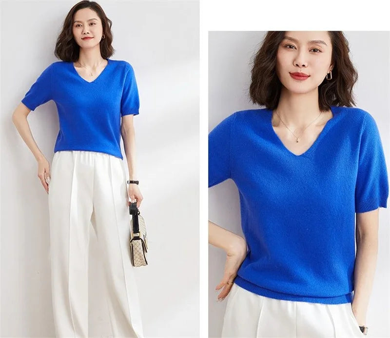 Elysian V-Neck Pletený Top