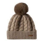 Čepice Elle Cable Cashmere s pomponem
