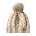 Čepice Elle Cable Cashmere s pomponem