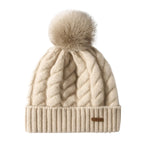Čepice Elle Cable Cashmere s pomponem