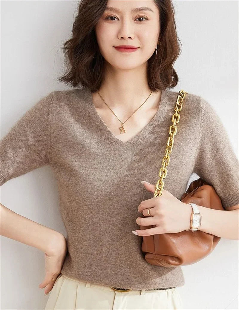 Elysian V-Neck Pletený Top