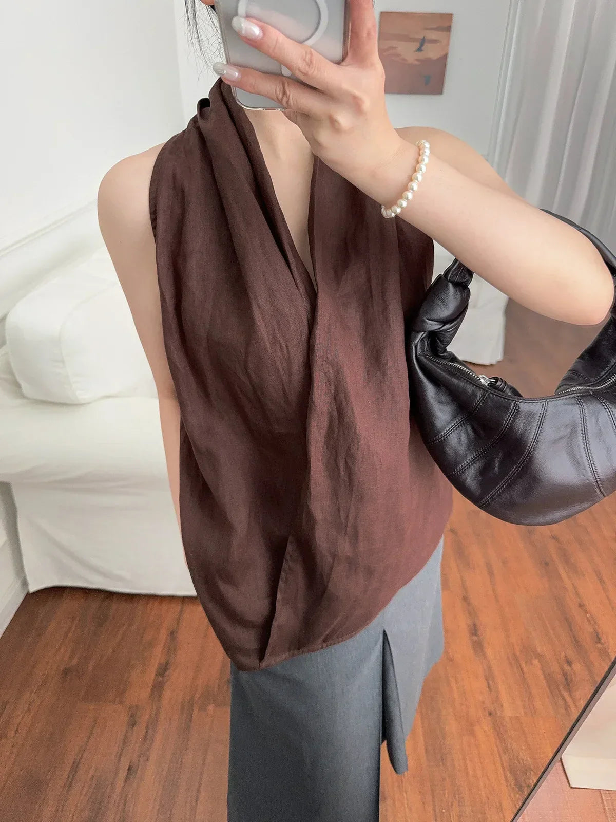 Vesta z lnu Valienne Drape