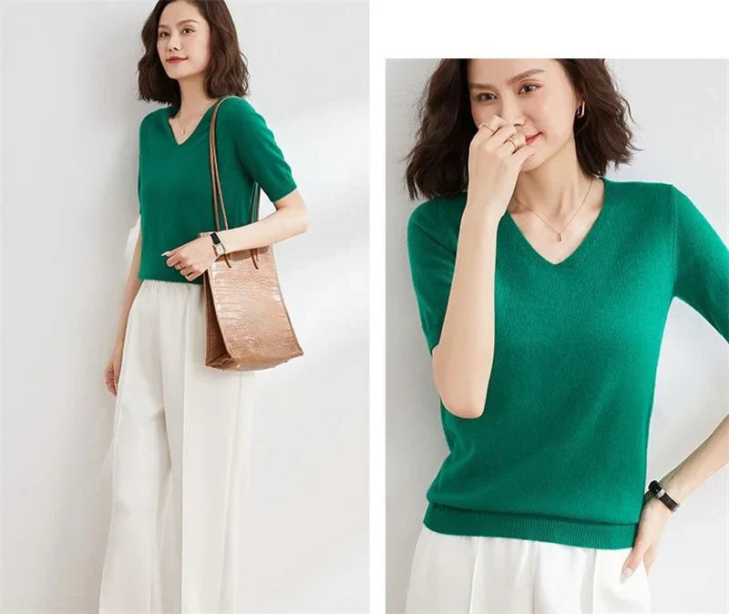 Elysian V-Neck Pletený Top