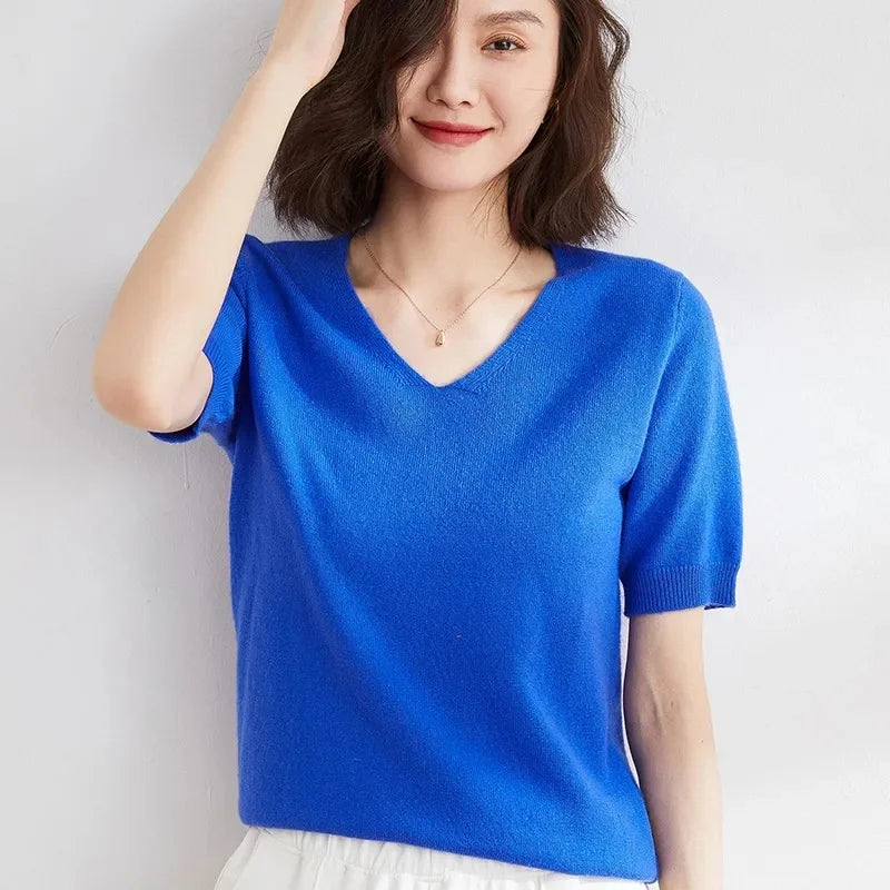 Elysian V-Neck Pletený Top