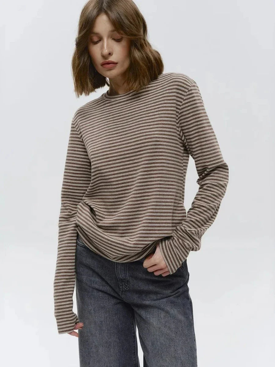 Linden Stripe Top s dlouhým rukávem
