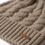 Čepice Elle Cable Cashmere s pomponem