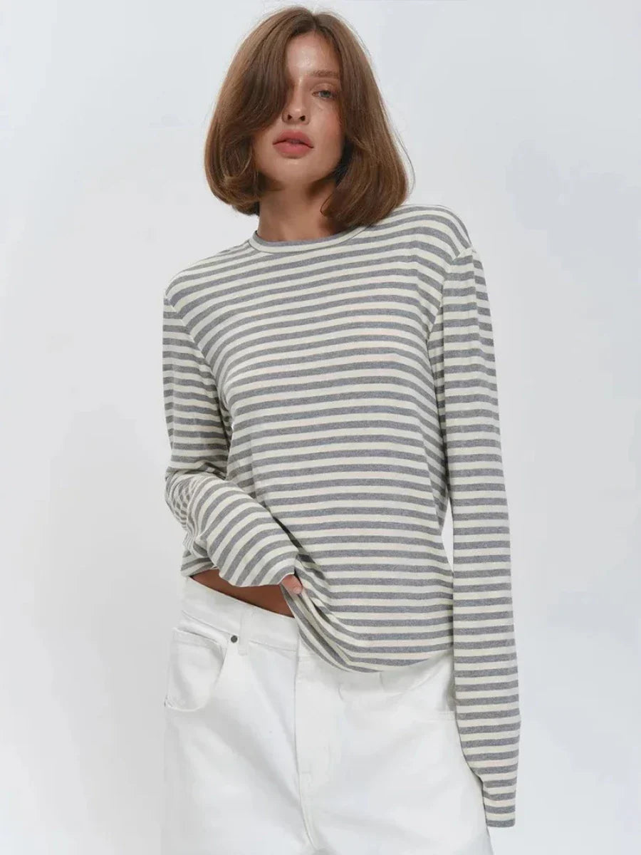 Linden Stripe Top s dlouhým rukávem