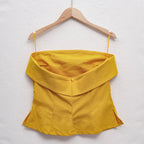 Dámský pruhovaný crop top bez ramínek