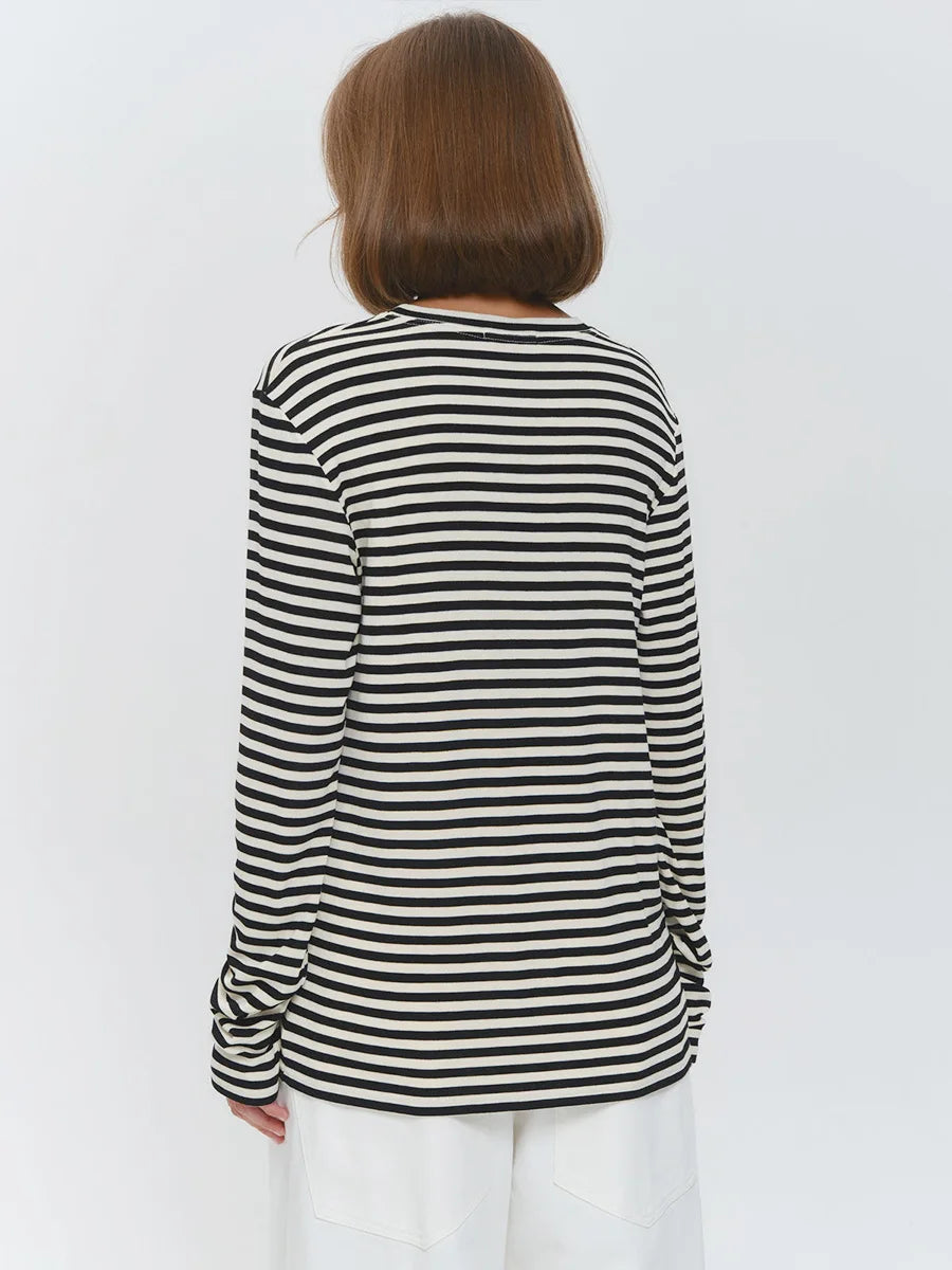 Linden Stripe Top s dlouhým rukávem