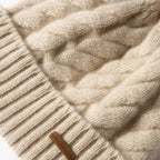 Čepice Elle Cable Cashmere s pomponem