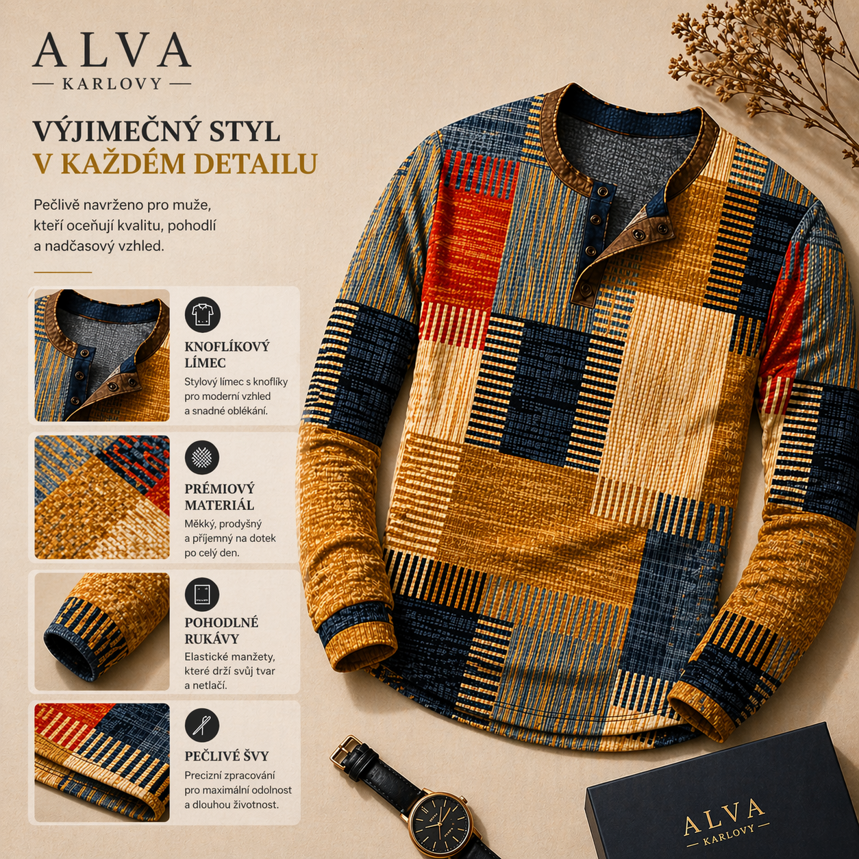 VARDEN | Signaturní Henley košile