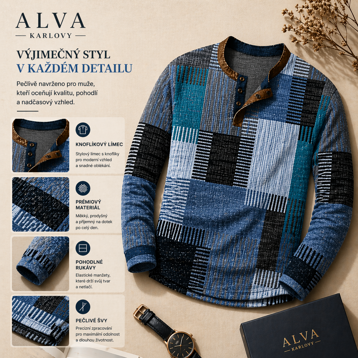 VARDEN | Signaturní Henley košile