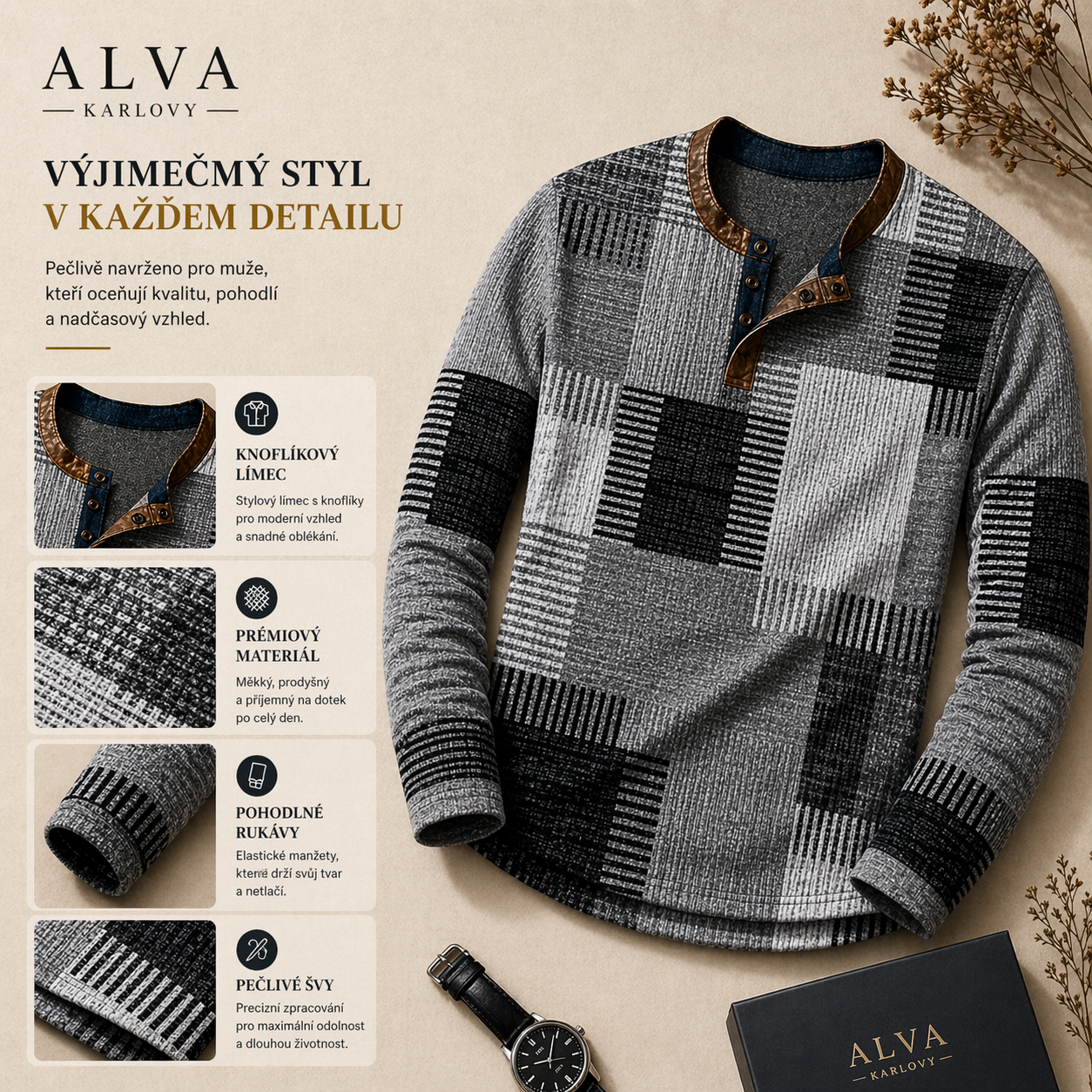 VARDEN | Signaturní Henley košile