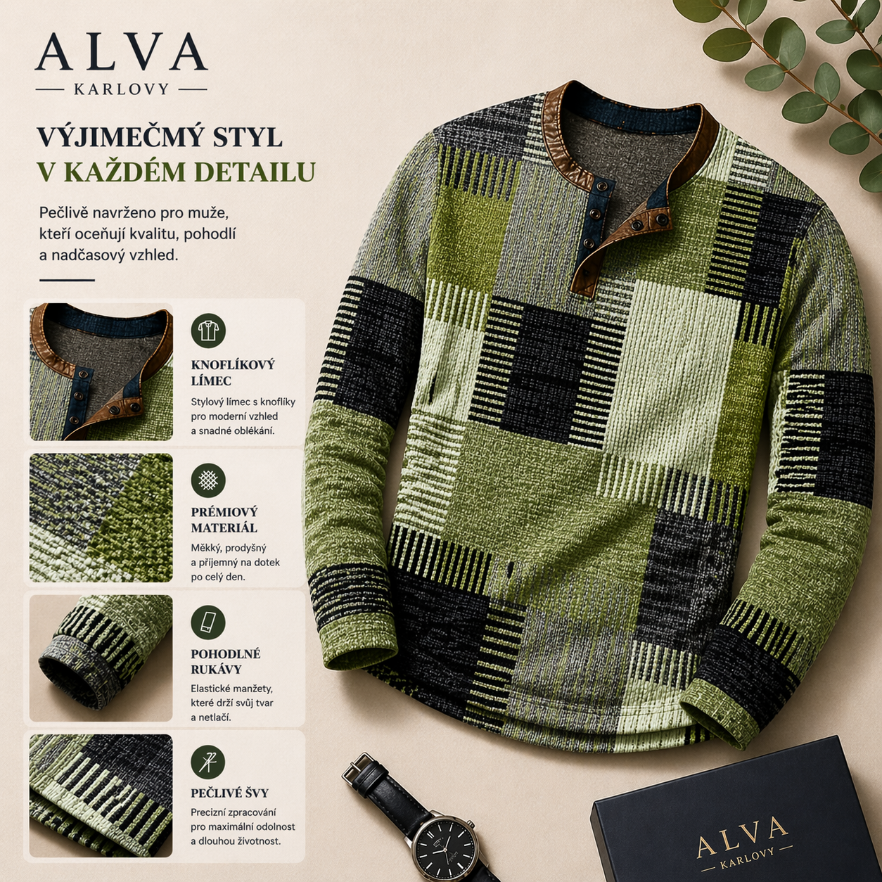VARDEN | Signaturní Henley košile