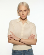 Amy Hladký Pletený Polo Halenka
