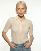 Amy Hladký Pletený Polo Halenka