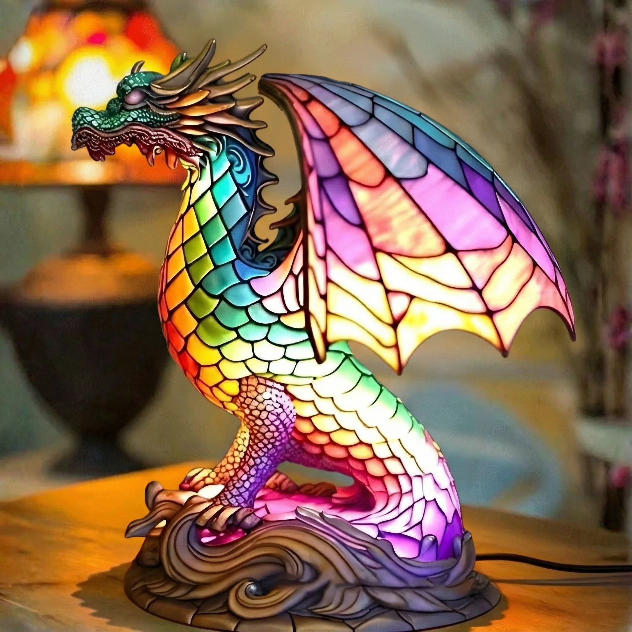 Dráček - Lampa ve Vitráži