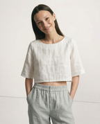 Boxy lněný crop top