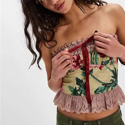Maribel Krajkový Korzetový Top
