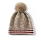 Čepice s bambulí z kašmíru Fair Isle