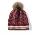 Čepice s bambulí z kašmíru Fair Isle