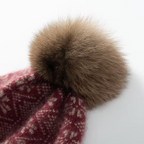 Čepice s bambulí z kašmíru Fair Isle